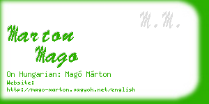 marton mago business card