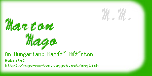 marton mago business card